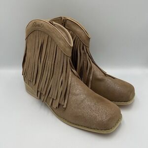 A Bear Co Fringe‎ Western Boots Beige Size 12